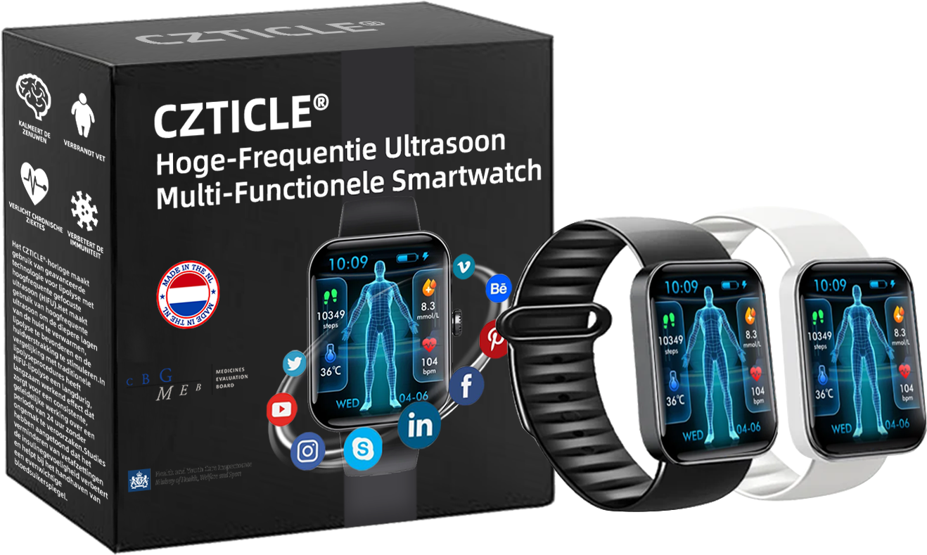 CZTICLE® Hoogfrequent Ultrasound Multifunctioneel Smartwatch🔥🔥💃(Speciaal ontworpen voor vetverbranding, bloedsuikerbalans, lymfedetox, oedeemreductie en zenuwontspanning)