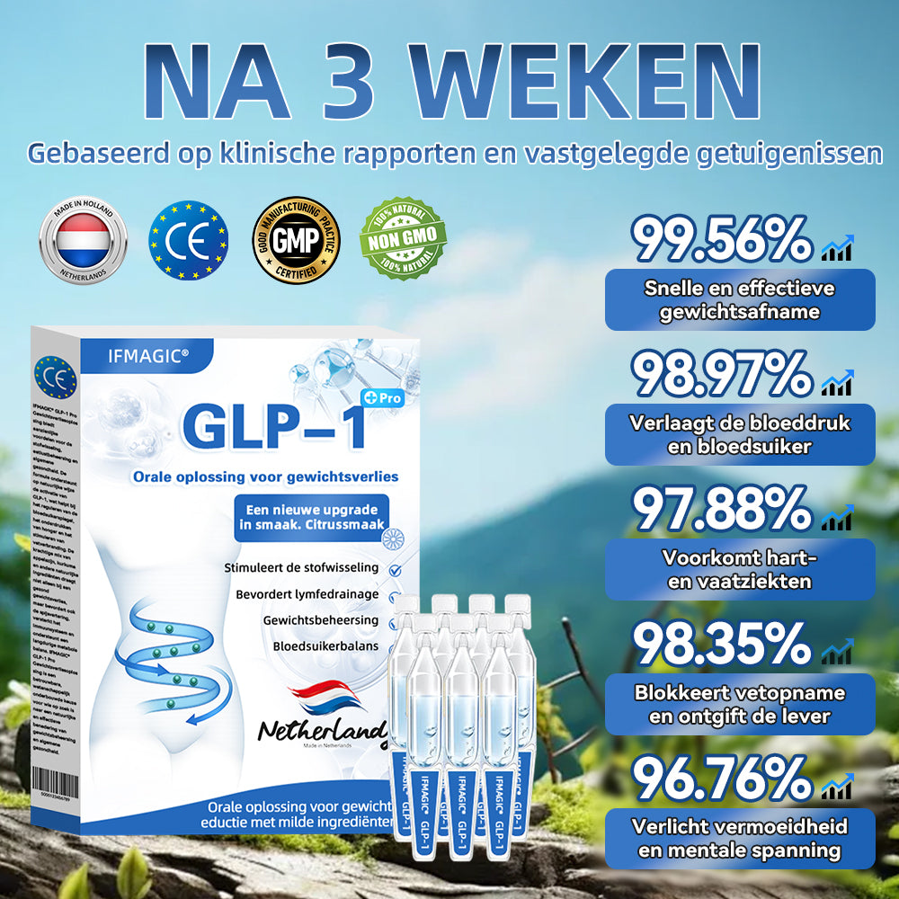 IFMAGIC® GLP-1 Orale oplossing voor gewichtsverlies✅Eén dosis per dag – resultaat zichtbaar binnen 7 dagen👩‍⚕️ Geschikt voor obesitas, hart- en vaatziekten, diabetes, slaapapneu, hoge cholesterol en hoge bloedvetten, gewrichtsproblemen, enz🌿