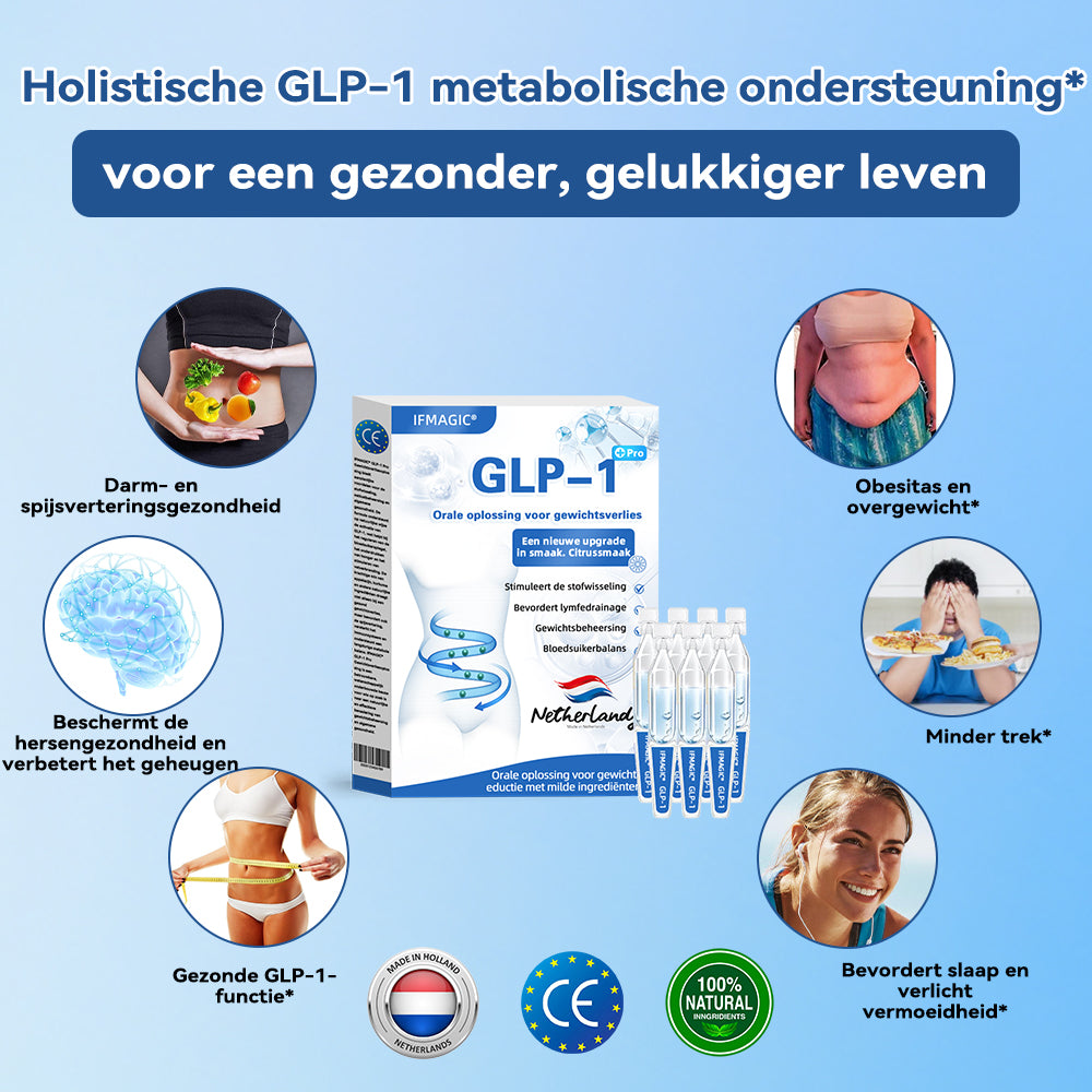 IFMAGIC® GLP-1 Orale oplossing voor gewichtsverlies✅Eén dosis per dag – resultaat zichtbaar binnen 7 dagen👩‍⚕️ Geschikt voor obesitas, hart- en vaatziekten, diabetes, slaapapneu, hoge cholesterol en hoge bloedvetten, gewrichtsproblemen, enz🌿